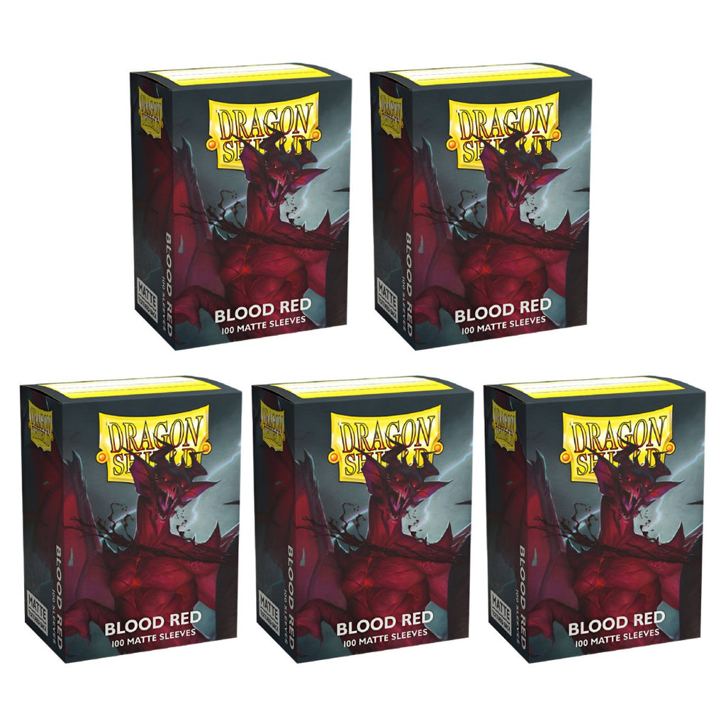 Dragon Shield Sleeves Standard Size Matte Blood Red Simurag 100 Ct 5 Pack ATM11050K2