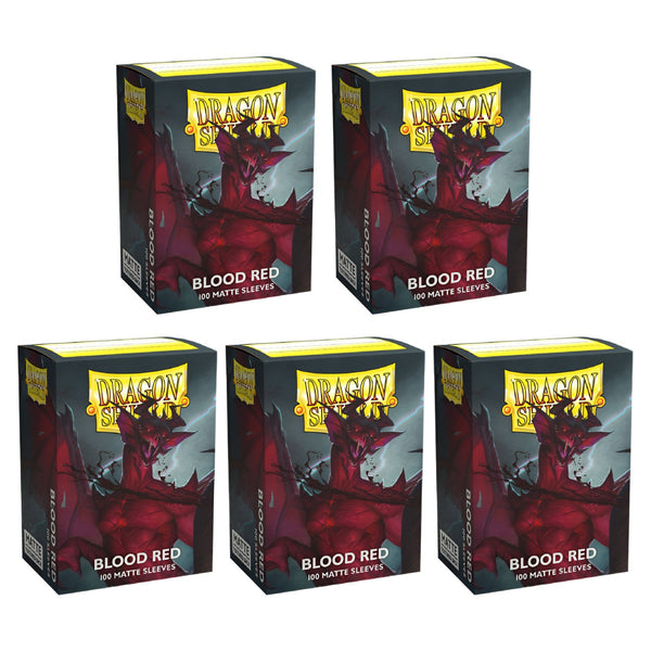 Dragon Shield Sleeves Standard Size Matte Blood Red Simurag 100 Ct 5 Pack ATM11050K2