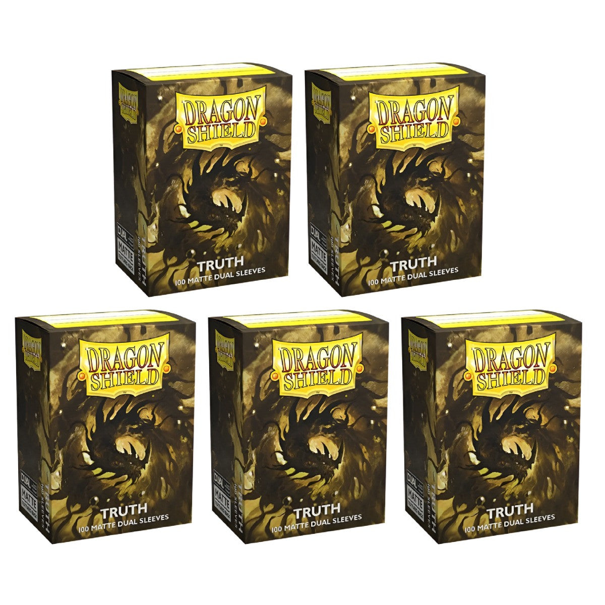 Dragon Shield Sleeves Standard Size Dual Matte Truth 100 Ct 5 Packs ATMDSH15060K1