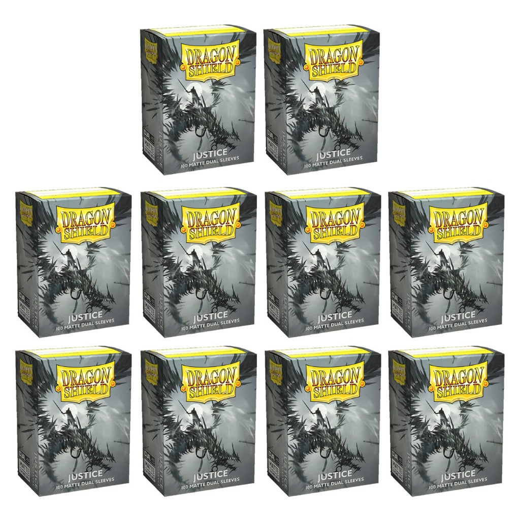 Dragon Shield Sleeves Standard Size Dual Matte Justice 100 Ct 10 Packs ATM15061K2