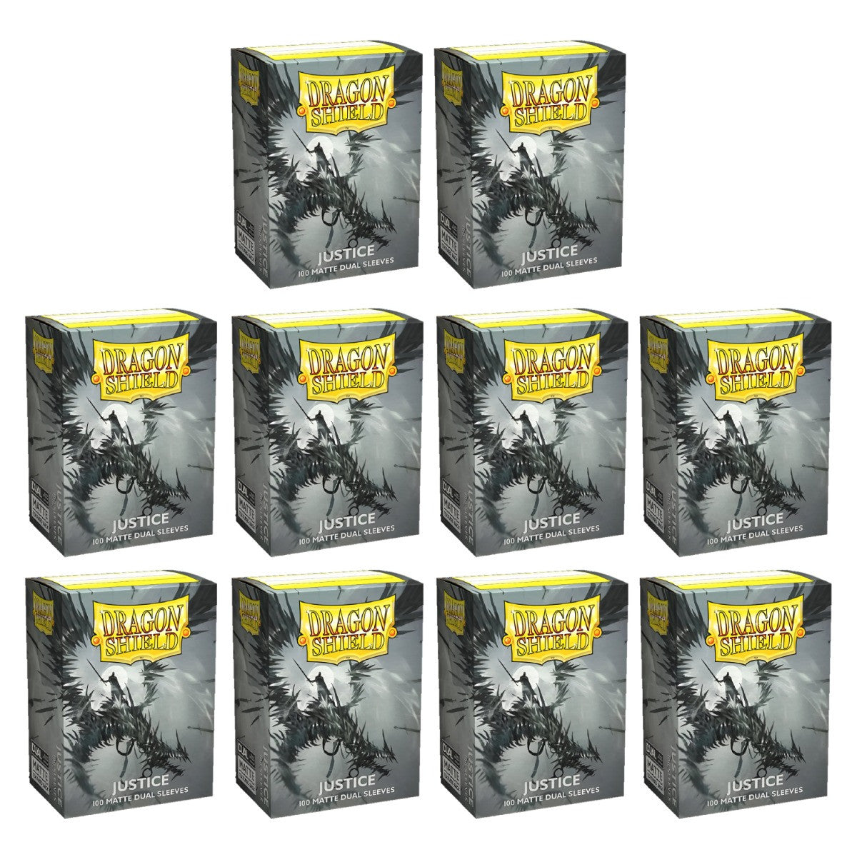 Dragon Shield Sleeves Standard Size Dual Matte Justice 100 Ct 10 Packs ATM15061K2