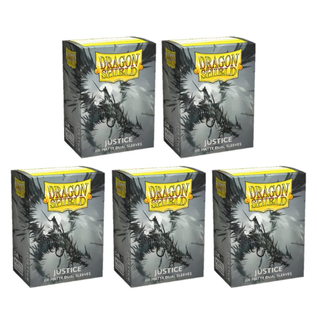 Dragon Shield Sleeves Standard Size Dual Matte Justice 100 Ct 5 Packs ATM15061K1