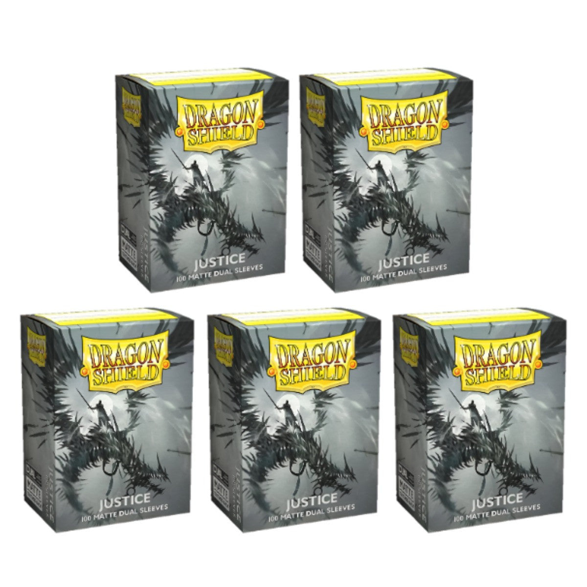 Dragon Shield Sleeves Standard Size Dual Matte Justice 100 Ct 5 Packs ATM15061K1