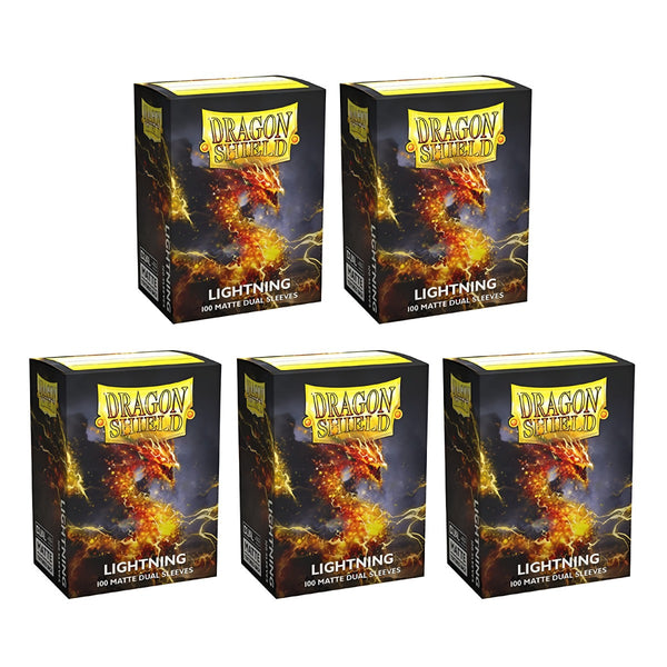 Dragon Shield Sleeves Standard Size Dual Matte Lightning Ailia 100 Ct 5 Packs ATMDSH15047K2