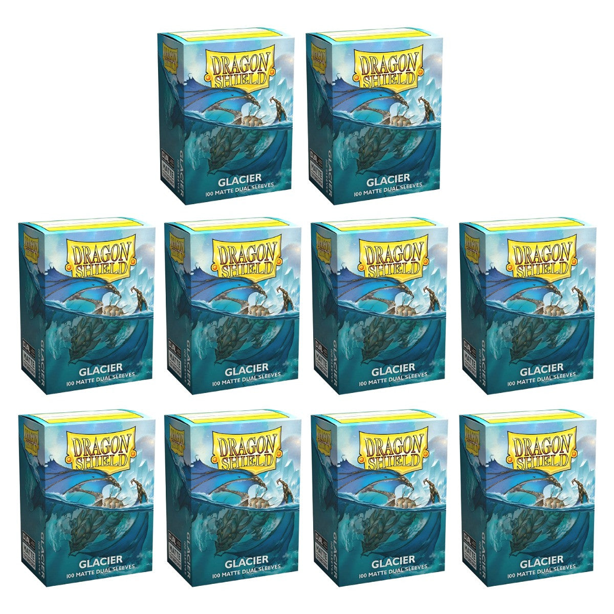 Dragon Shield Sleeves Standard Size Dual Matte Glacier Miniom 100 Ct 10 Packs AT-15031K1