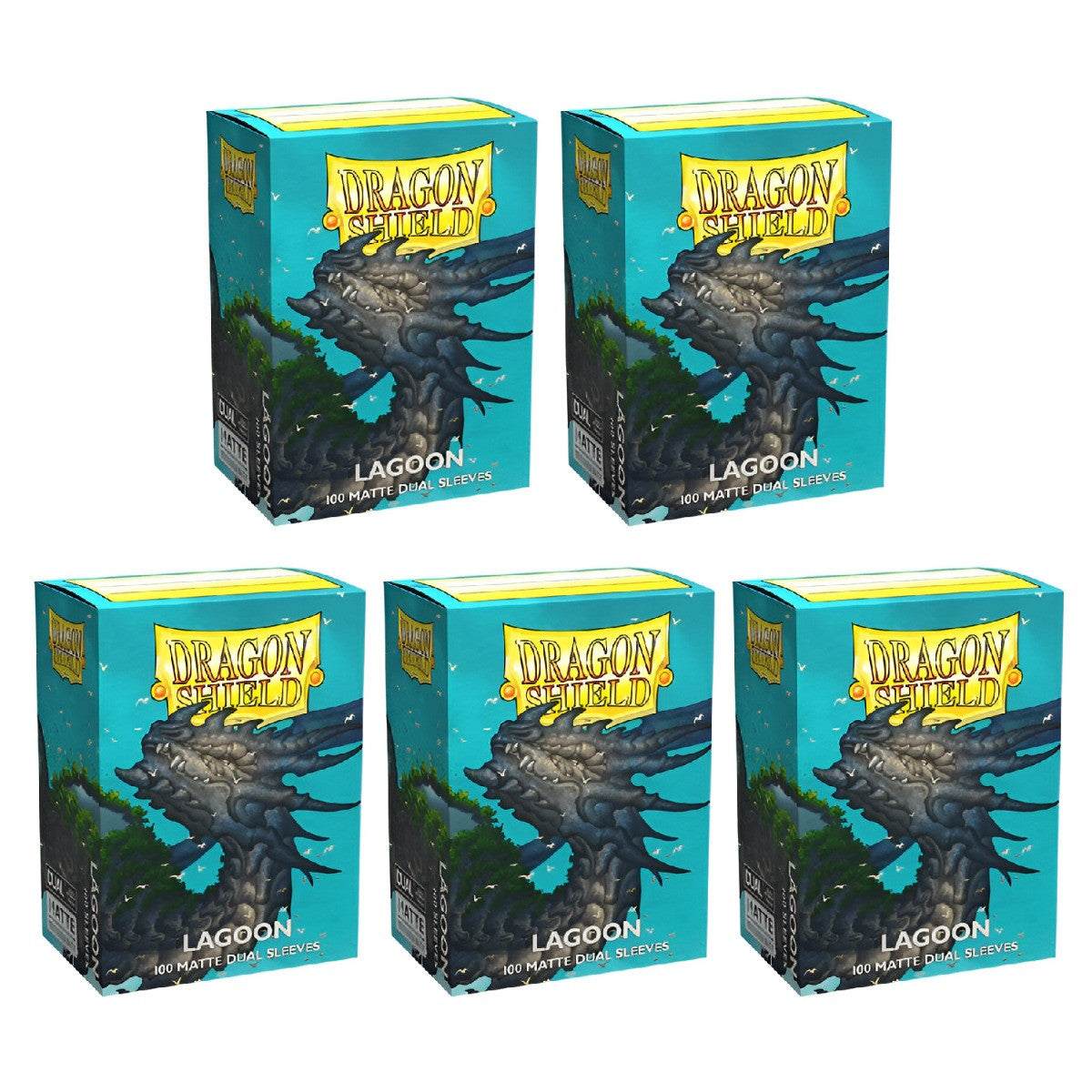 Dragon Shield Sleeves Standard Size Dual Matte Lagoon Saras 100 Ct 5 Packs ATMDSH15048K2