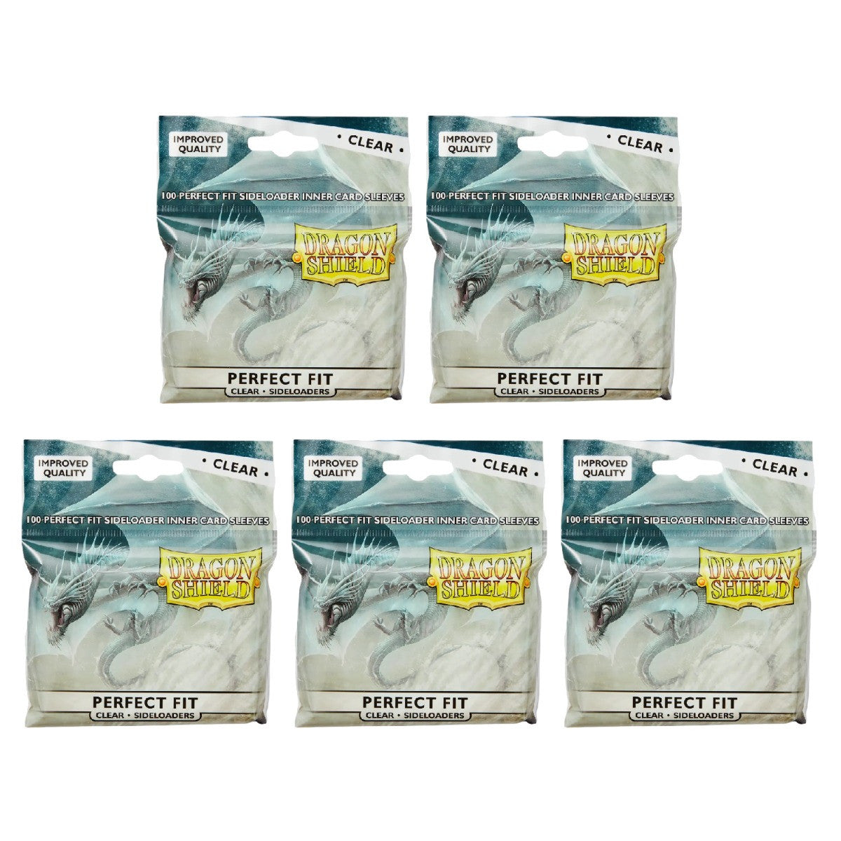 Dragon Shield Sleeves Perfect Fit Sideloaders Clear 100 Ct 5 Packs ATM13101K1