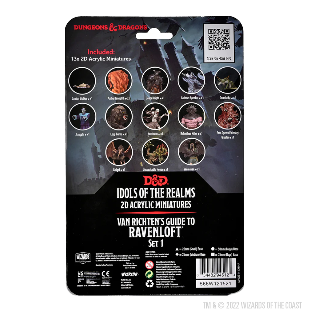 Wizkids Dungeons And Dragons D&D Idols Of The Realms Van Richten,s Guide To Ravenloft 2D Set 1 WZK94512