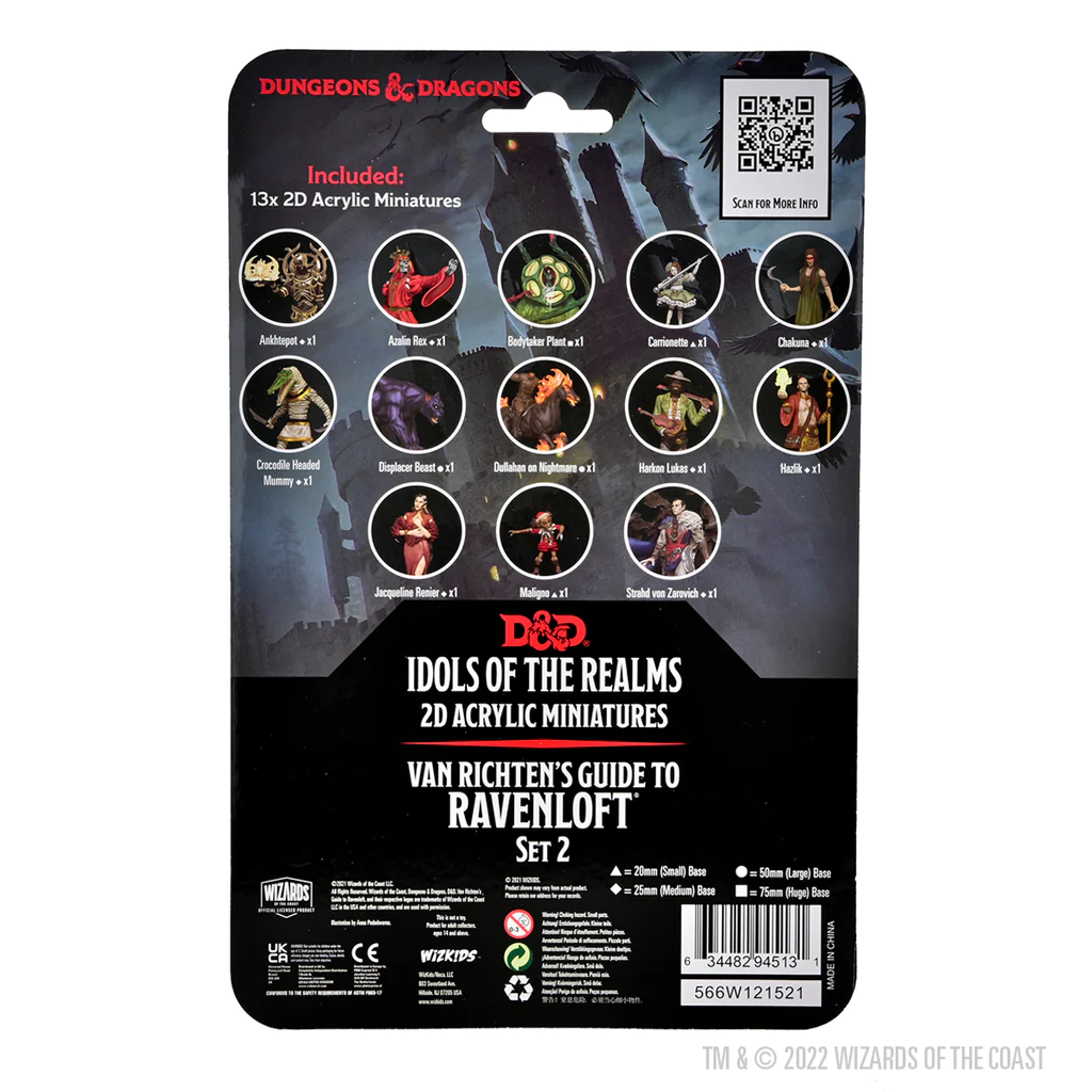 Wizkids Dungeons And Dragons D&D Idols Of The Realms Van Richten's Guide To Ravenloft 2D Set 2 WZK94513