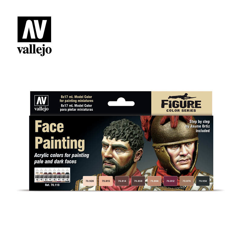 Vallejo Face Painting Set Non Toxic Paints Set of 8 17ml VAL-70119